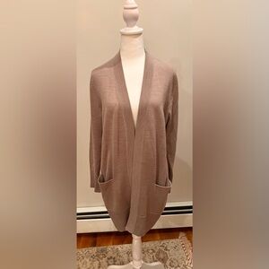 Everyday Open Front Cardigan | M | Tan Cobblestone Heather